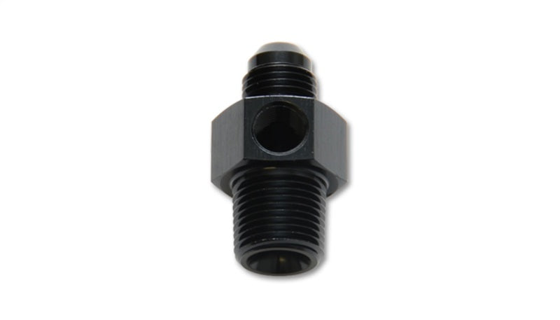 Vibrant -8AN Male to 3/8in NPT Male Union Adapter Fitting w/ 1/8in NPT Port