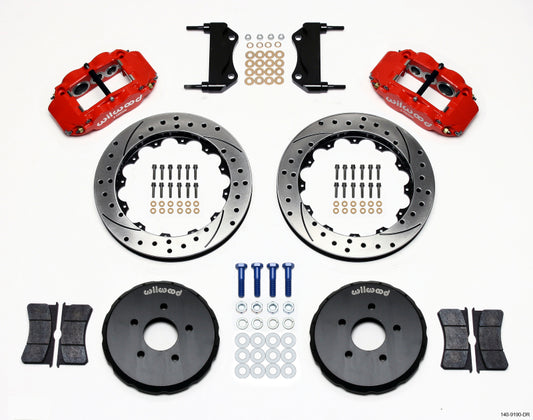 Wilwood Narrow Superlite 6R Front Hat Kit 13.06in Drill Red Nissan 350Z/Fiti G35
