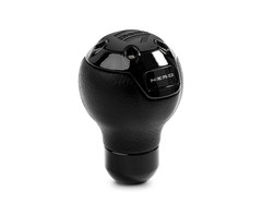 Momo Nero Shift Knob - Tall Black Leather, Black Chrome Insert