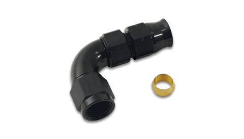 Vibrant 1/2In Tube to -8AN Female 90 Degree Union Adapter Fitting w/ Olive Inserts