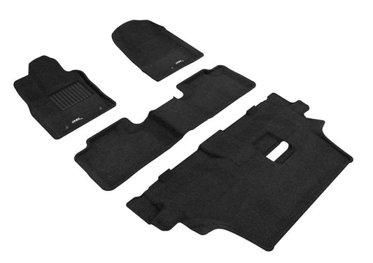3D MAXpider - 3D MAXpider 2012-2021 Dodge Durango 7-Seat Elegant 1st 2nd & 3rd Row Floormats - Black - Demon Performance