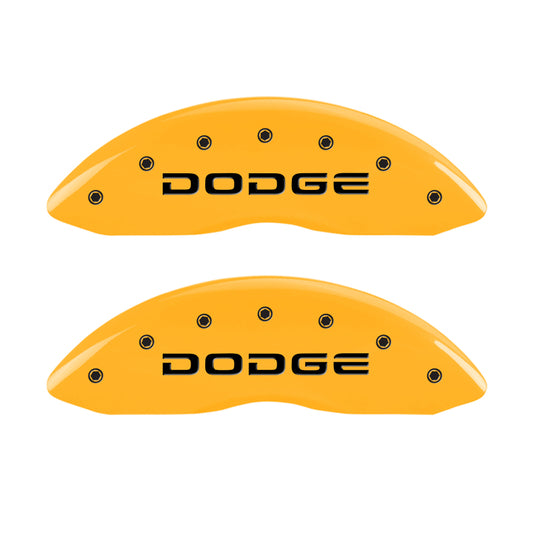MGP 4 Caliper Covers Engraved F & R Broken D/Dodge Yellow Finish Black Char 2007 Dodge Durango