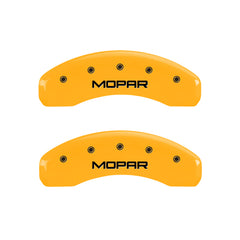 MGP 4 Caliper Covers Engraved Front & Rear Mopar Yellow Finish Black Char 2007 Dodge Durango