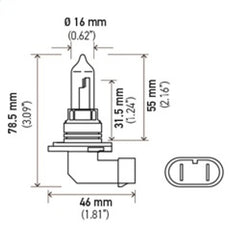 Hella 9005/HB3 12V 100W P20d T4 Halogen Bulb