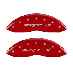 MGP 4 Caliper Covers Engraved Front Charger Engraved Rear RT Red finish silver ch