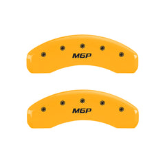 MGP 4 Caliper Covers Engraved Front & Rear MGP Yellow Finish Black Char 2007 Dodge Durango