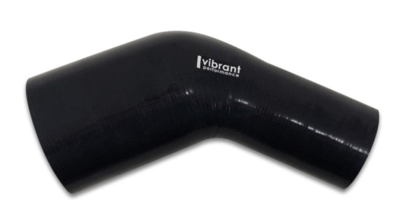 Vibrant 3.50in ID x 3.25in ID Gloss Black Silicone 45 Degree Transition Elbow