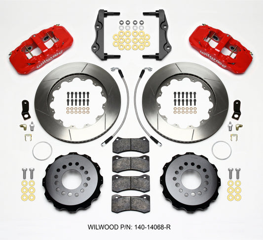 Wilwood AERO4 Rear Kit 14.25in Red 2014-Up Challenger w/Lines