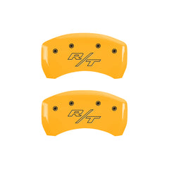 MGP 4 Caliper Covers Engraved Front & Rear With stripes/Charger Black finish silver ch