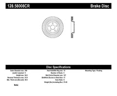 StopTech 11-15 Jeep Grand Cherokee Front Right Drilled Sport Brake Cryo Rotor (Excludes SRT8)