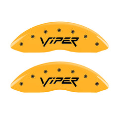 MGP 4 Caliper Covers Engraved Front & Rear Gen 2/Viper Yellow Finish Black Ch