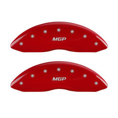 MGP 4 Caliper Covers Engraved Front & Rear Block/Charger Red finish silver ch