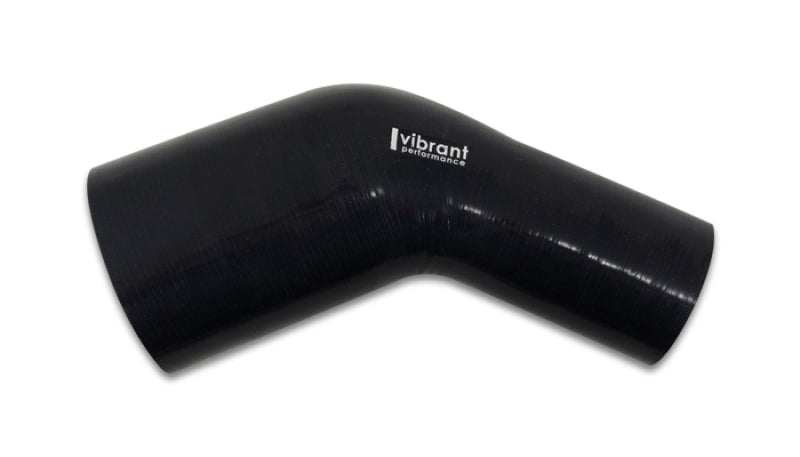 Vibrant 1.75in ID x 2in ID Gloss Black Silicone 45 Degree Transition Elbow