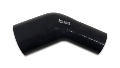 Vibrant 3.50in ID x 3.25in ID Gloss Black Silicone 45 Degree Transition Elbow