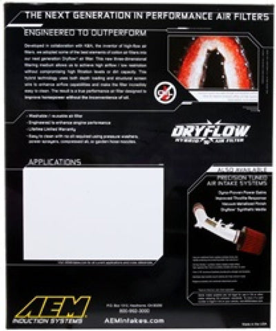 AEM Induction - AEM 11 Jeep Grand Cherokee / 11 Durango 9.625in O/S L x 8.875in O/S W x 2.375in H DryFlow Air Filter - Demon Performance