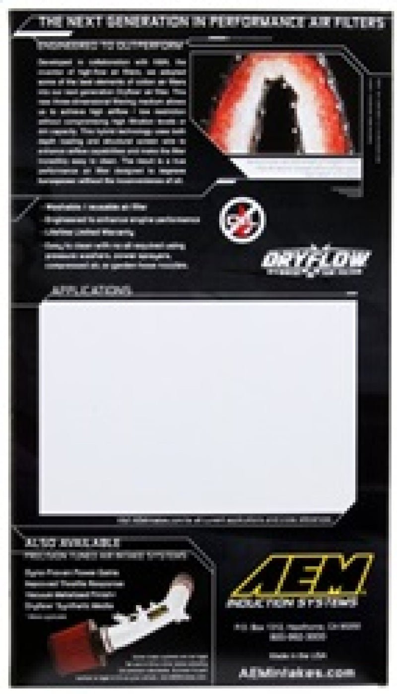 AEM Induction - AEM Nissan 11in O/S L x 6.688in O/S W x 1.438in H DryFlow Air Filter - Demon Performance