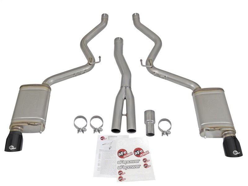 aFe - aFe MACHForce XP Exhausts Cat-Back SS-304 EXH w/ Black Tips 15-16 Ford Mustang EcoBoost 2.3L (t) - Demon Performance