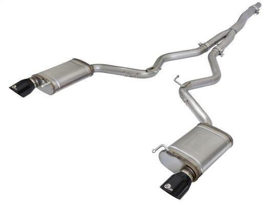 aFe - aFe MACHForce XP Exhausts Cat-Back SS-304 EXH w/ Black Tips 15-16 Ford Mustang EcoBoost 2.3L (t) - Demon Performance