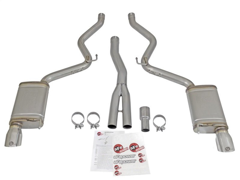 aFe - aFe MACHForce XP Exhausts Cat-Back SS-304 EXH w/ Polished Tips 15-16 Ford Mustang EcoBoost 2.3L (t) - Demon Performance