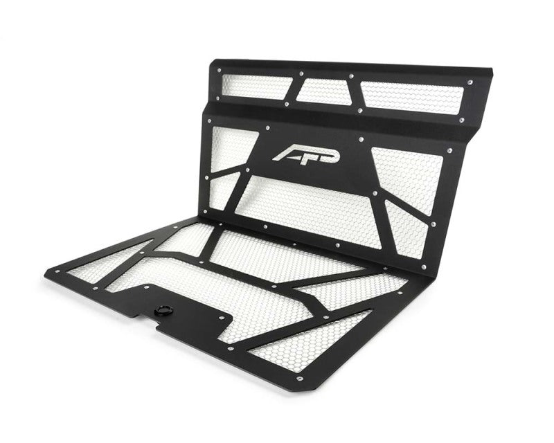 Agency Power - Agency Power 14-18 Polaris RZR XP 1000/XP Turbo Vented Engine Cover - Matte Black/Raw Alum. Mesh - Demon Performance