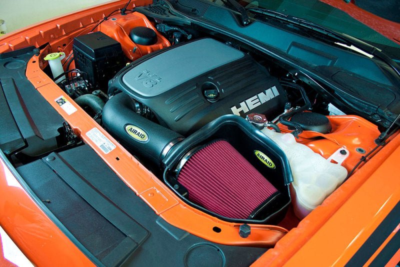 Airaid - Airaid 11-14 Dodge Charger/Challenger MXP Intake System w/ Tube (Dry / Red Media) - Demon Performance