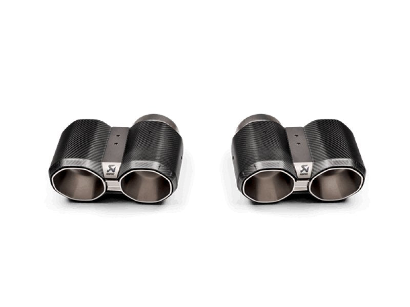 Akrapovic - Akrapovic 2021+ BMW G87 M2, G80 M3 &amp; G82 M4 Octagonal Carbon Design Tail Pipe Set - Demon Performance