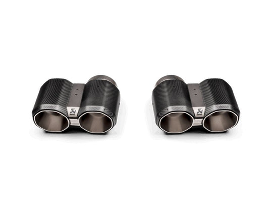 Akrapovic - Akrapovic 2021+ BMW G87 M2, G80 M3 &amp; G82 M4 Octagonal Carbon Design Tail Pipe Set - Demon Performance