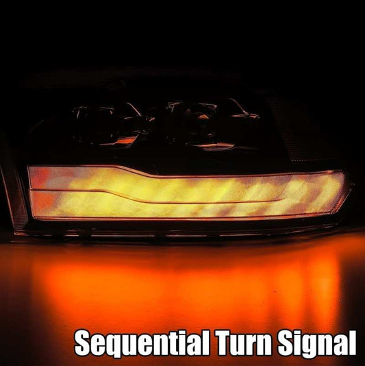 AlphaRex - AlphaRex 09-18 Dodge Ram 1500 PRO-Series Projector Headlights Plank Style Alpha Blk w/Seq Signal/DRL - Demon Performance