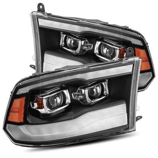 AlphaRex - AlphaRex 09-18 Dodge Ram 1500HD LUXX LED Proj Headlights Plnk Style Blk w/Activ Light/Seq Signal/DRL - Demon Performance