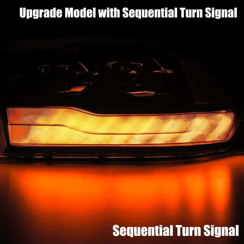 AlphaRex - AlphaRex 09-18 Dodge Ram 1500HD LUXX LED Proj Headlights Plnk Style Blk w/Activ Light/Seq Signal/DRL - Demon Performance