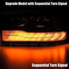 AlphaRex - AlphaRex 09-18 Dodge Ram 1500HD LUXX LED Proj Headlights Plnk Style Blk w/Activ Light/Seq Signal/DRL - Demon Performance