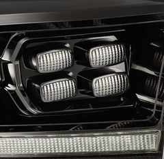 AlphaRex - AlphaRex 09-18 Dodge Ram 2500HD LUXX LED Proj Headlights Plank Style Black w/Seq Signal/Smoked DRL - Demon Performance