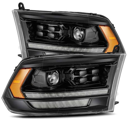 AlphaRex - AlphaRex 09-18 Dodge Ram 2500HD LUXX LED Proj Headlights Plank Style Black w/Seq Signal/Smoked DRL - Demon Performance