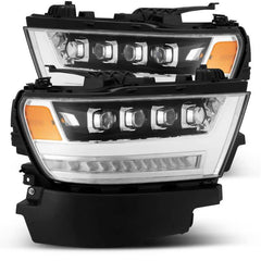 AlphaRex - AlphaRex 19-20 Ram 1500HD NOVA LED Proj Headlights Plank Style Chrome w/Activ Light/Seq Signal/DRL - Demon Performance