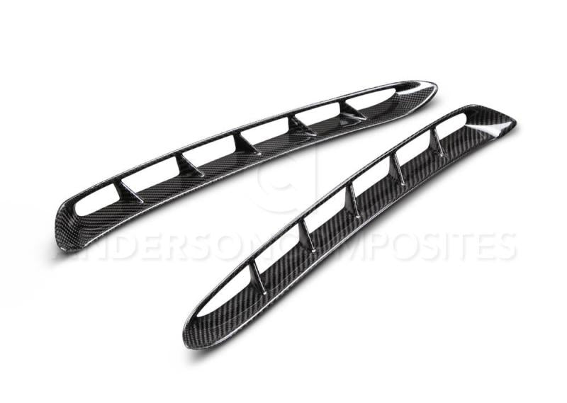 Anderson Composites - Anderson Composites 15-17 Mustang Carbon Fiber GT350 Style Fender Vent Inserts (Only Fit AC Fenders) - Demon Performance