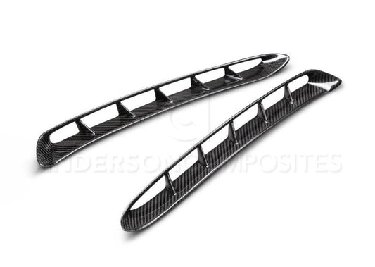 Anderson Composites - Anderson Composites 15-17 Mustang Carbon Fiber GT350 Style Fender Vent Inserts (Only Fit AC Fenders) - Demon Performance