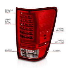 ANZO - Anzo 04-15 Nissan Titan Full LED Tailights Chrome Housing Red/Clear Lens - Demon Performance