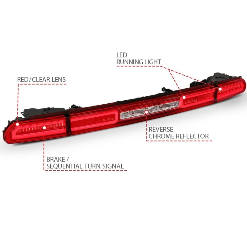 ANZO - ANZO 08-10 Dodge Challenger LED Taillights - Red/Clear w/Sequential Turn Signal - Demon Performance
