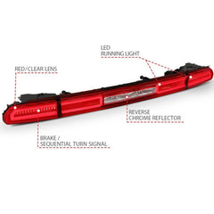 ANZO - ANZO 08-10 Dodge Challenger LED Taillights - Red/Clear w/Sequential Turn Signal - Demon Performance