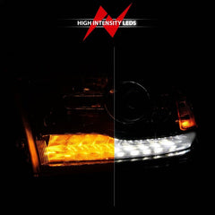 ANZO - Anzo 09-18 Dodge 1500-3500 LED Plank Style Headlights w/Switchback+Sequential Hyper Black (OE Style) - Demon Performance