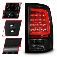ANZO - ANZO 09-18 Dodge Ram 1500 Full LED Tailights w/ Sequential Black Housing/Clear Lens - Demon Performance