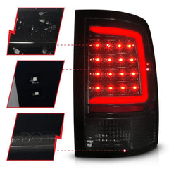 ANZO - ANZO 09-18 Dodge Ram 1500 Full LED Tailights w/ Sequential Black Housing/Smoke Lens - Demon Performance