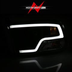 ANZO - ANZO 09-18 Dodge Ram 1500 Plank Style Projector Headlights Black w/ Halo - Demon Performance