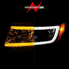 ANZO - ANZO 11-13 Jeep Grand Cherokee (Factory Halogen Only) Projector Headlights w/Light Bar Swchbk Chrome - Demon Performance