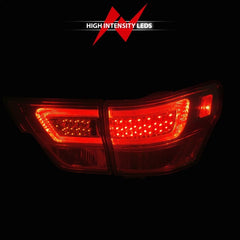 ANZO - ANZO 11-13 Jeep Grand Cherokee LED Taillights w/ Lightbar Chrome Housing/Clear Lens 4pcs - Demon Performance