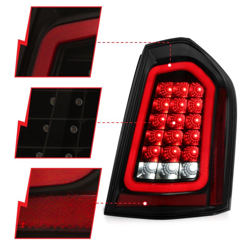 ANZO - ANZO 11-14 Chrysler 300 LED Taillights Black w/ Sequential - Demon Performance