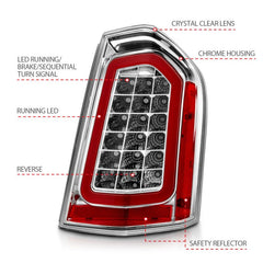 ANZO - ANZO 11-14 Chrysler 300 LED Taillights Chrome w/ Sequential - Demon Performance