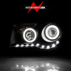 ANZO - ANZO 2005-2010 Chrysler 300C Projector Headlights w/ Halo Black (CCFL) G2 - Demon Performance