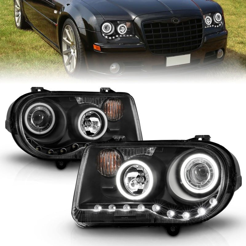 ANZO - ANZO 2005-2010 Chrysler 300C Projector Headlights w/ Halo Black (CCFL) G2 - Demon Performance