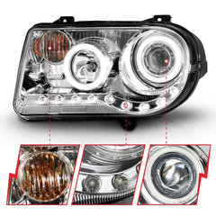 ANZO - ANZO 2005-2010 Chrysler 300C Projector Headlights w/ Halo Chrome (CCFL) G2 - Demon Performance